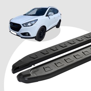 Trittbretter passend für Hyundai iX35 ab 08/2009-07/2015 (Model: NEWS, Farbe: Schwarz) mit ABE