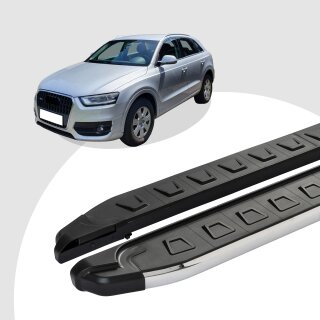 Trittbretter passend für Audi Q3 ab 06/2011-07/2018 (Model: NEWS, Farbe: Silber) mit ABE