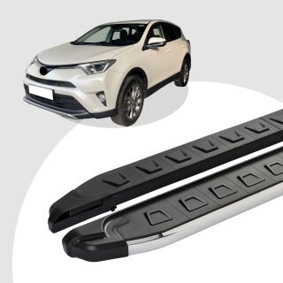 Trittbretter passend für Toyota Rav 4 ab 12/2012-12/2018 (Model: NEWS, Farbe: Silber) mit ABE