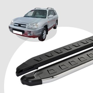 Trittbretter passend für Hyundai Santa Fe ab 11/2000-03/2006 (Model: NEWS, Farbe: Silber) ABE