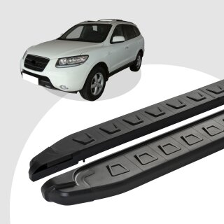 Trittbretter passend für Hyundai Santa Fe 10/2005-12/2012 (Model: NEWS, Farbe: Schwarz) mit ABE