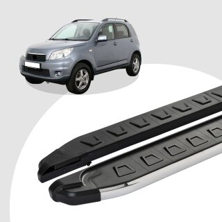 Trittbretter passend für Daihatsu Terios ab 11/2005-12/2017 (Model: NEWS, Farbe: Silber)