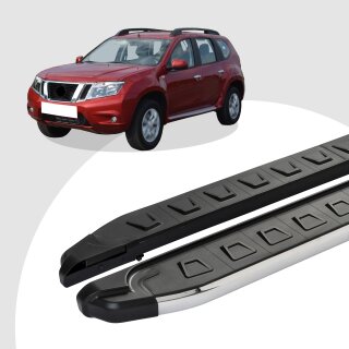 Trittbretter passend für Nissan Terrano 3 ab 04/2010-12/2017 (Model: NEWS, Farbe: Silber) ABE