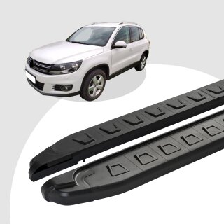 Trittbretter passend für VW Tiguan ab 09/2007-12/2016 (Model: NEWS, Farbe: Schwarz) mit ABE