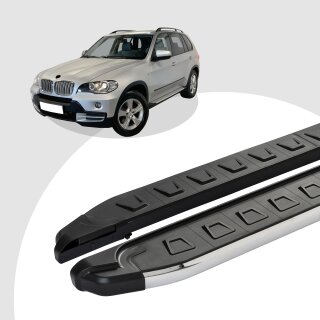 Trittbretter passend für BMW X5 ab 05/2000-02/2007 (Model: NEWS, Farbe: Silber) mit ABE