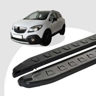 Trittbretter passend für Opel Mokka ab 06/2012-08/2016 (Model: NEWS, Farbe: Schwarz) mit ABE