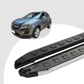 Trittbretter passend für Chevrolet Trax ab 12/2012 (Model: NEWS, Farbe: Silber) mit ABE