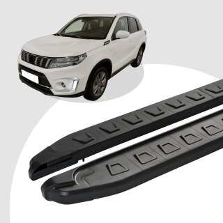 Trittbretter passend für Suzuki Vitara ab 02/2015 (Model: NEWS, Farbe: Schwarz) mit ABE