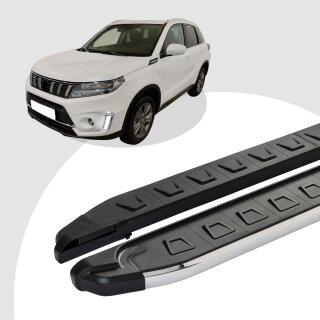 Trittbretter passend für Suzuki Vitara ab 02/2015 (Model: NEWS, Farbe: Silber) mit ABE