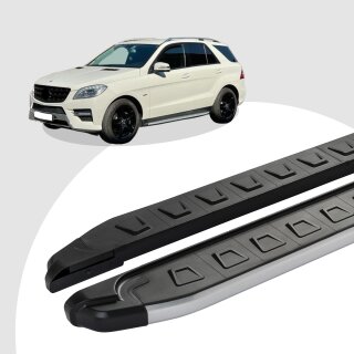 Trittbretter passend für Mercedes ML W166 ab 06/2011-02/2015 (Model: NEWS, Farbe: Grau) ABE