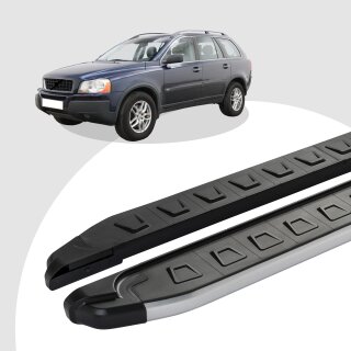 Trittbretter passend für Volvo XC90 ab 06/2002-12/2014 (Model: NEWS, Farbe: Grau) mit ABE