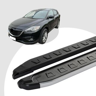 Trittbretter passend für Mazda CX-9 ab 01/2007-12/2015 (Model: NEWS, Farbe: Grau) mit ABE