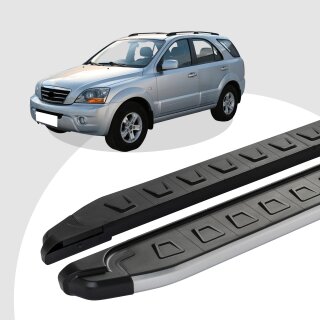 Trittbretter passend für Kia Sorento ab 08/2002-11/2009 (Model: NEWS, Farbe: Grau) mit ABE