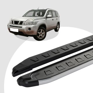 Trittbretter passend für Nissan X Trail 03/2007-07/2014 (Model: NEWS, Farbe: Grau) mit ABE