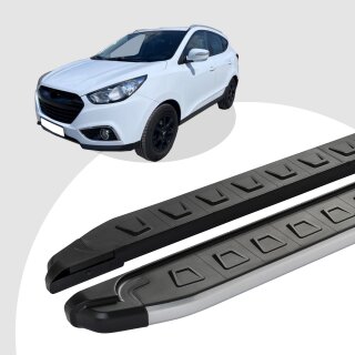 Trittbretter passend für Hyundai iX35 ab 08/2009-07/2015 (Model: NEWS, Farbe: Grau) mit ABE