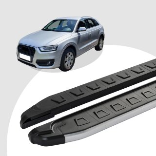 Trittbretter passend für Audi Q3 ab 06/2011-07/2018 (Model: NEWS, Farbe: Grau) mit ABE