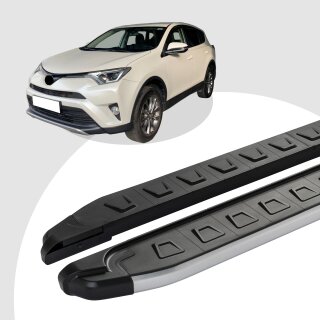 Trittbretter passend für Toyota Rav 4 ab 12/2012-12/2018 (Model: NEWS, Farbe: Grau) mit ABE