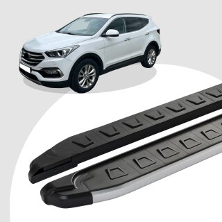 Trittbretter passend für Hyundai Santa Fe ab 09/2012-2018 (Model: NEWS, Farbe: Grau) mit ABE