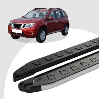 Trittbretter passend für Nissan Terrano 3 ab 04/2010-12/2017 (Model: NEWS, Farbe: Grau) ABE