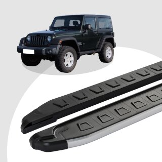 Trittbretter passend für Jeep Wrangler ab 2007-2017 (Model: NEWS, Farbe: Grau) ABE