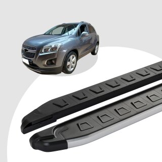 Trittbretter passend für Chevrolet Trax ab 12/2012 (Model: NEWS, Farbe: Grau) mit ABE