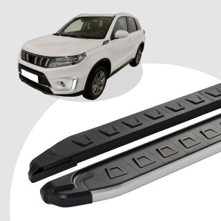 Trittbretter passend für Suzuki Vitara ab 02/2015 (Model: NEWS, Farbe: Grau) mit ABE