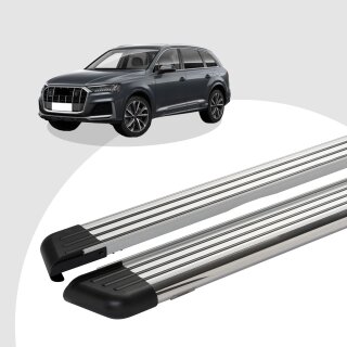 Trittbretter passend für Audi Q7 ab 01/2015 (Model: PEGA, Farbe: Silber) mit ABE