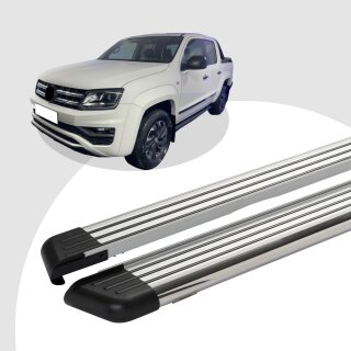 Trittbretter passend für VW Amarok ab 09/2010 (Model: PEGA, Farbe: Silber) mit ABE