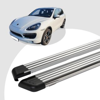 Trittbretter passend für Porsche Cayenne 06/2010-12/2017 (Model: PEGA, Farbe: Silber) mit ABE