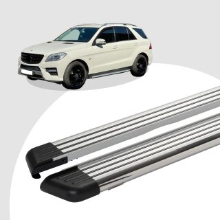 Trittbretter passend für Mercedes ML W166 ab 06/2011-02/2015 (Model: PEGA, Farbe: Silber) ABE