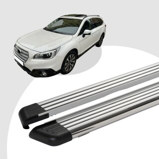 Trittbretter passend für Subaru Outback ab 10/2014 (Model: PEGA, Farbe: Silber)