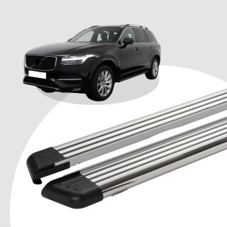 Trittbretter passend für Volvo XC90 ab 09/2014 (Model: PEGA, Farbe: Silber) mit ABE