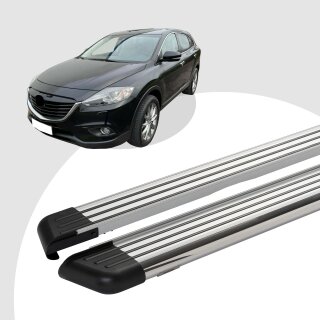 Trittbretter passend für Mazda CX-9 ab 01/2007-12/2015 (Model: PEGA, Farbe: Silber) mit ABE