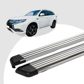 Trittbretter passend für Mitsubishi Outlander ab 08/2012 (Model: PEGA, Farbe: Silber) mit ABE