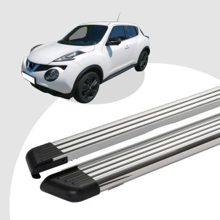 Trittbretter passend für Nissan Juke ab 06/2010 (Model: PEGA, Farbe: Silber) mit ABE