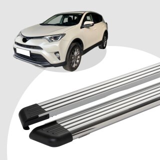 Trittbretter passend für Toyota Rav 4 ab 12/2012-12/2018 (Model: PEGA, Farbe: Silber) mit ABE