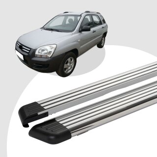 Trittbretter passend für Kia Sportage ab 09/2004-12/2010 (Model: PEGA, Farbe: Silber) mit ABE