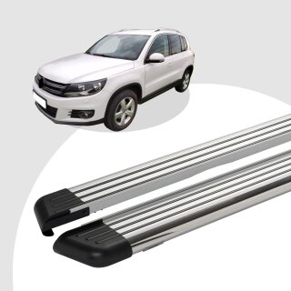 Trittbretter passend für VW Tiguan ab 09/2007-12/2016 (Model: PEGA, Farbe: Silber) mit ABE