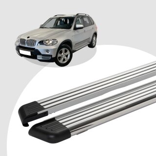 Trittbretter passend für BMW X5 ab 05/2000-02/2007 (Model: PEGA, Farbe: Silber) mit ABE