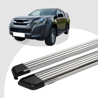 Trittbretter passend für Isuzu D-Max ab 2012 (Model: PEGA, Farbe: Silber)