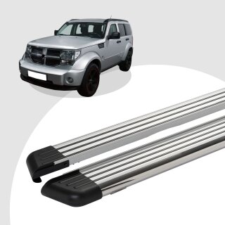 Trittbretter passend für Dodge Nitro ab 09-2006-12/2012 (Model: PEGA, Farbe: Silber) mit ABE