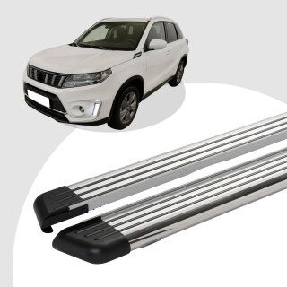 Trittbretter passend für Suzuki Vitara ab 02/2015 (Model: PEGA, Farbe: Silber) mit ABE