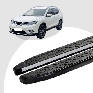 Trittbretter passend für Nissan X Trail 2014-2022 (Model: LAVA, Farbe: Schwarz) mit ABE