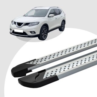 Trittbretter passend für Nissan X Trail ab 2014-2022 (Model: VISO, Farbe: Silber) mit ABE