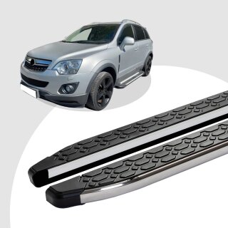 Trittbretter passend für Opel Antara ab 2016 (Model: LAVA, Farbe: Silber)