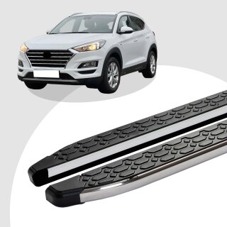 Trittbretter passend für Hyundai Tucson 2020 (Model: LAVA, Farbe: Silber)