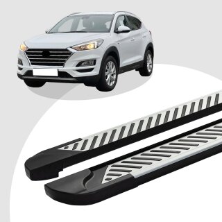 Trittbretter passend für Hyundai Tucson 2020 (Model: LINE, Farbe: Silber)