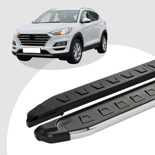 Trittbretter passend für Hyundai Tucson 2020 (Model: NEWS, Farbe: Silber)