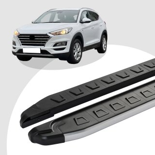 Trittbretter passend für Hyundai Tucson 2020 (Model: NEWS, Farbe: Grau)