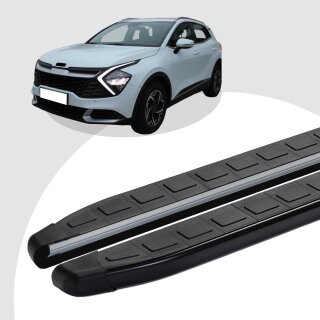 Trittbretter passend für Kia Sportage ab 2021 (Model: DOLU, Farbe: Schwarz) mit ABE